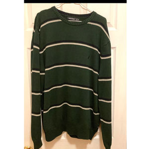 Green and white nautica sweater  size XL Pre-Owned 100% Cotton